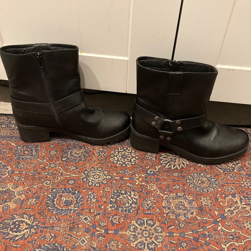 Biker boots faux leather